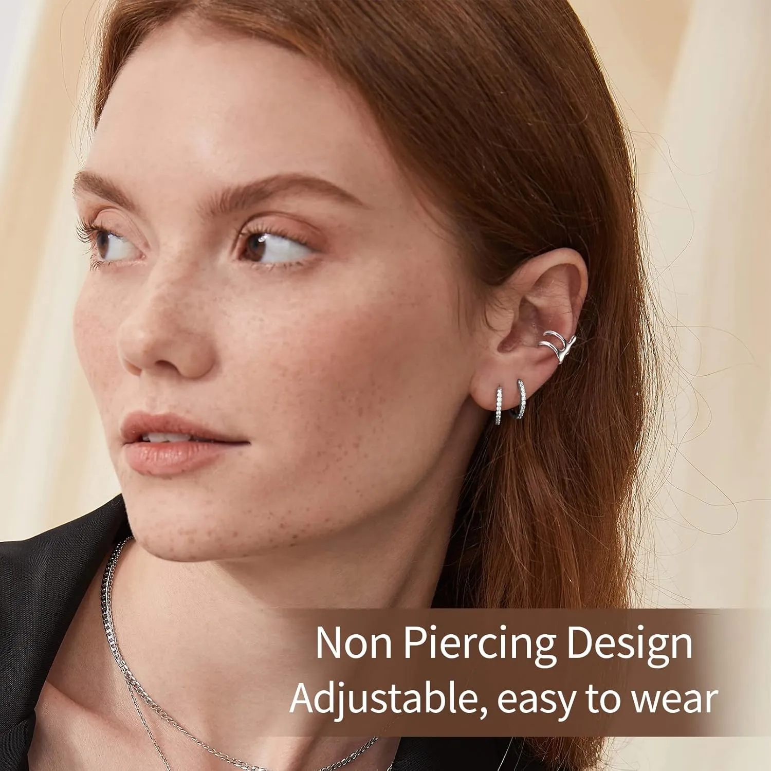 ChicSilver 925 Sterling Silver Ear Cuffs Non-Piercing Cartilage Earrings: Various Styles, Conch Cuffs (with Gift Box)