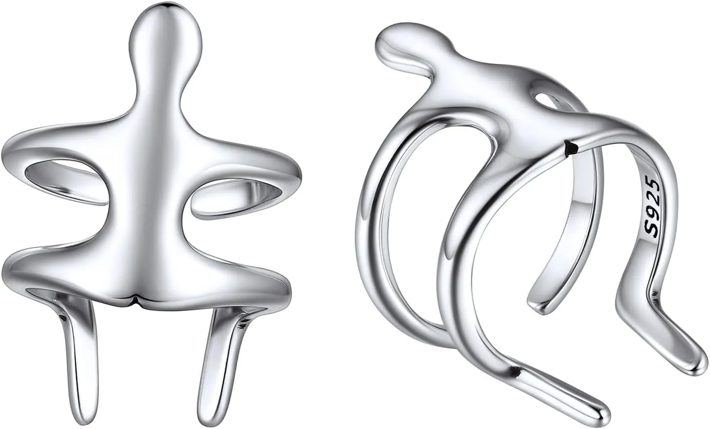 ChicSilver 925 Sterling Silver Ear Cuffs Non-Piercing Cartilage Earrings: Various Styles, Conch Cuffs (with Gift Box)