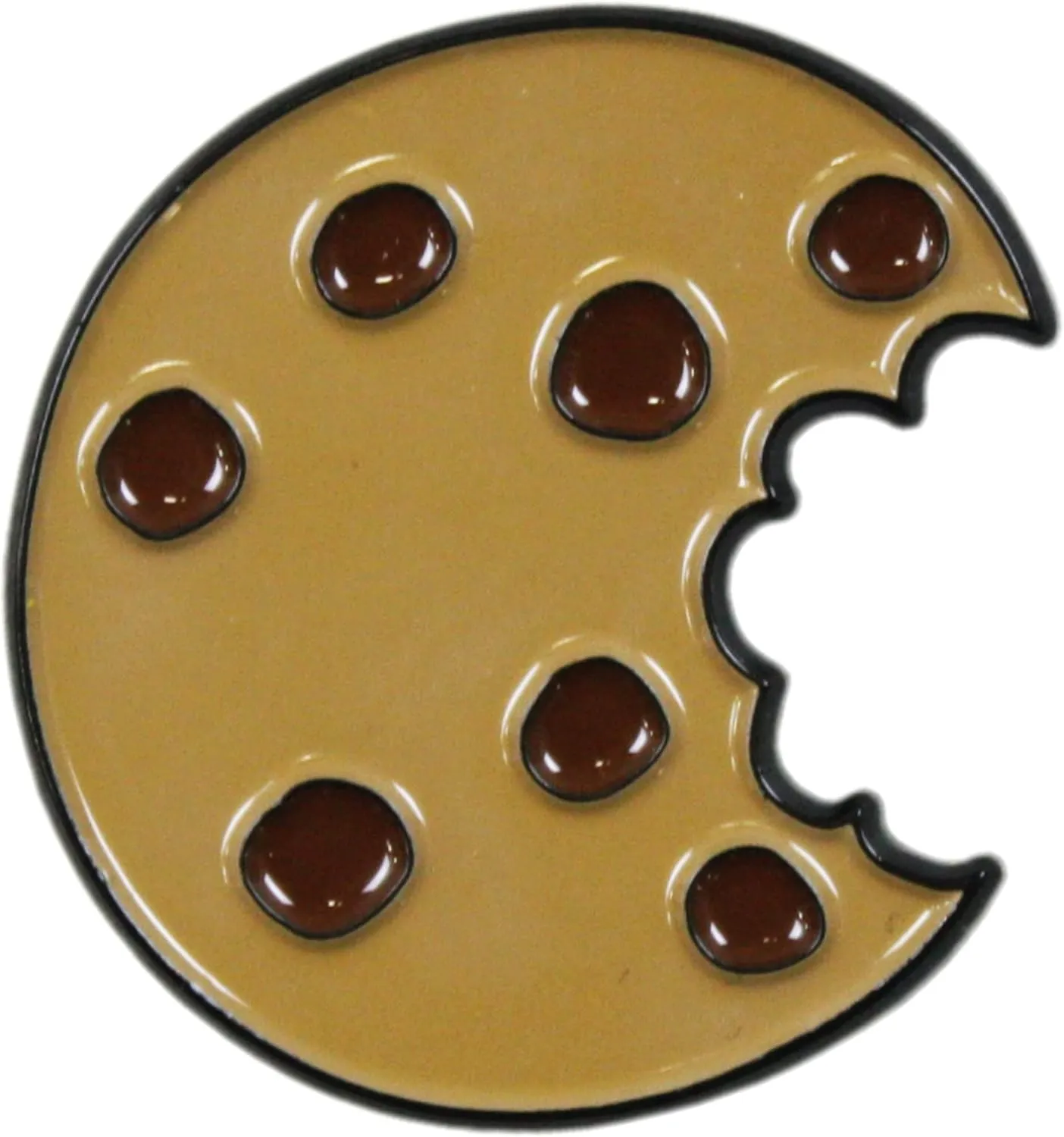 Chocolate Chip Cookie with a Bite Taken Out Enamel Pin  Fun Food Lapel Pin with Butterfly Clasp for Jackets, Backpacks, Hats, and Lanyards