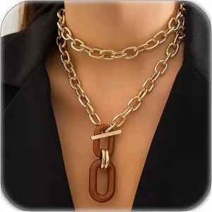 Chunky Gold Necklace for Women Layered Necklaces Silver Statement Necklace for Women Chain Choker Necklace Trendy Statement Jewelry