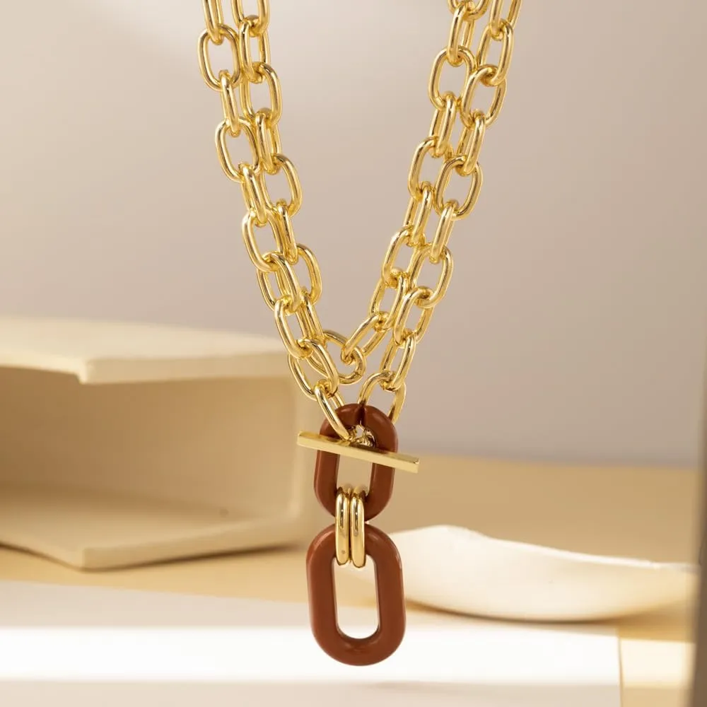Chunky Gold Necklace for Women Layered Necklaces Silver Statement Necklace for Women Chain Choker Necklace Trendy Statement Jewelry
