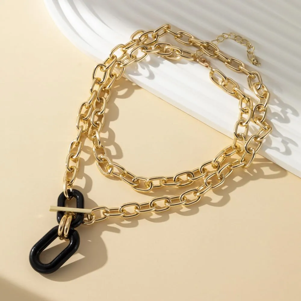 Chunky Gold Necklace for Women Layered Necklaces Silver Statement Necklace for Women Chain Choker Necklace Trendy Statement Jewelry