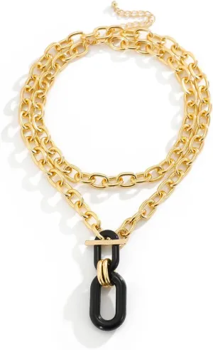 Chunky Gold Necklace for Women Layered Necklaces Silver Statement Necklace for Women Chain Choker Necklace Trendy Statement Jewelry