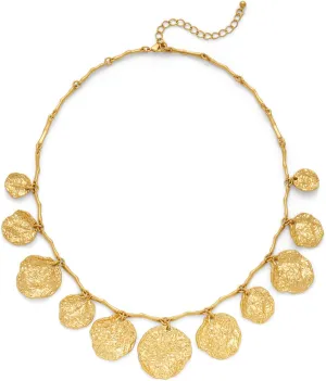 Chunky Multiple Charms Necklace for Women Boho Vintage Adjustable Gold Chain Necklace Bold Statement Round Choker Pendant Necklaces Fashion Heart Necklace