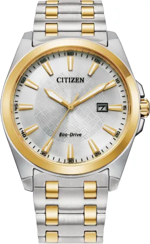 Citizen Men's Eco-Drive Classic Peyten Two-Tone Stainless Steel Watch, 3 Hand, Silver Dial (Model:BM7534-59A)