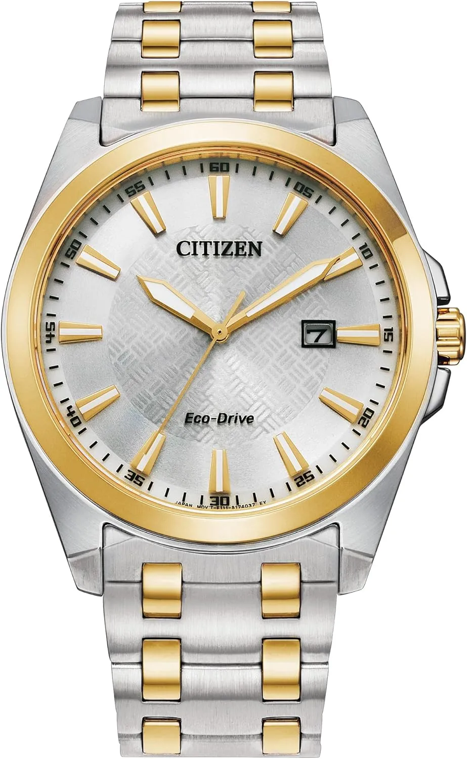 Citizen Men's Eco-Drive Classic Peyten Two-Tone Stainless Steel Watch, 3 Hand, Silver Dial (Model:BM7534-59A)