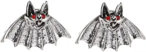 coadipress Halloween Bat Stud Earrings for Women Fashion Delicate Gothic Black Bat Love Heart Crystal Stud Earrings Halloween Costumes Decorations Jewelry Gifts