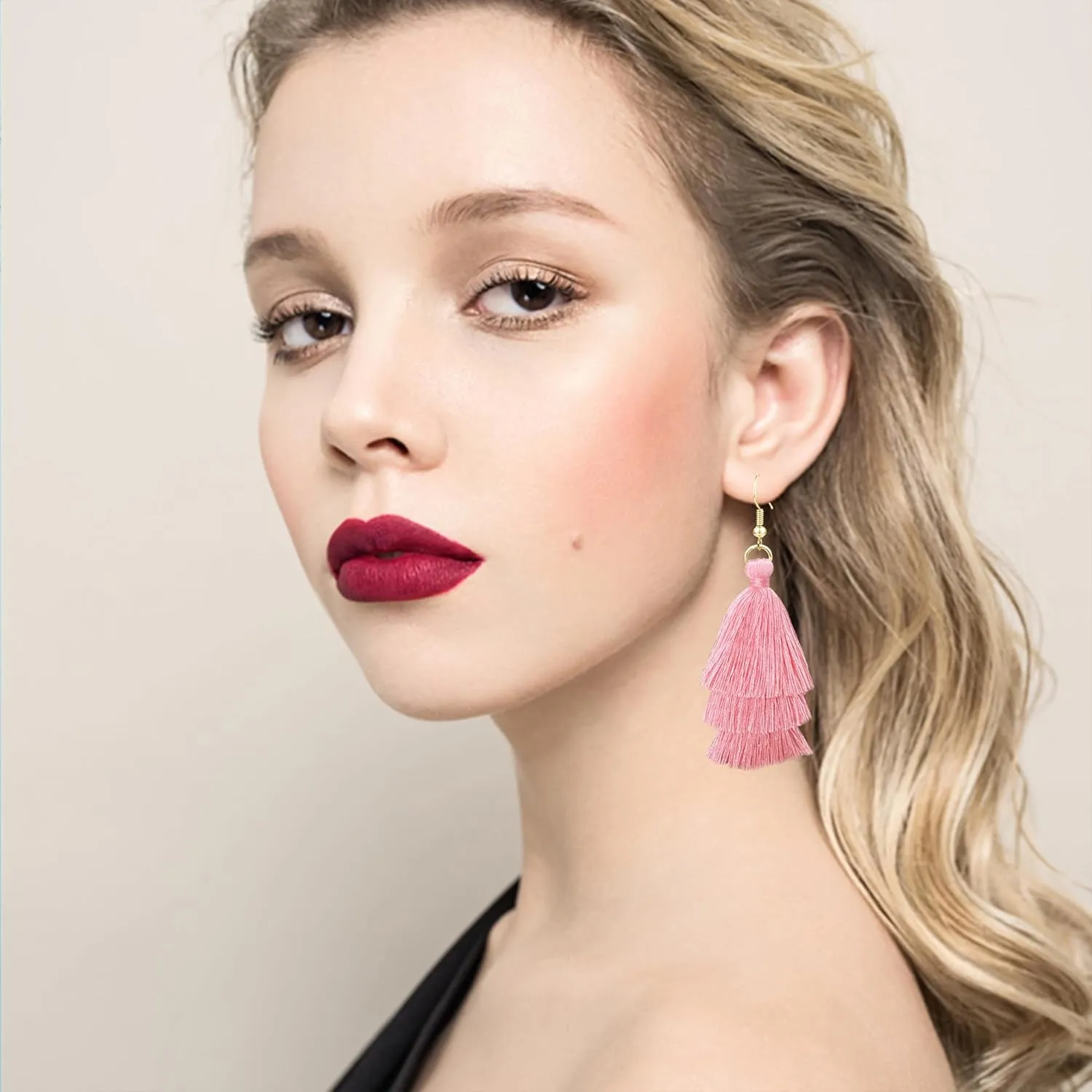 Colorful Tassel Earrings Layered Tassel Earrings Bohemian Dangle Drop Earrings for Women Girls Fashion Jewelry Valentine Birthday Party Gift