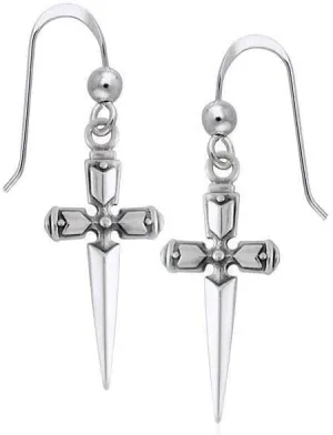 Cross Crucifix 925 Sterling Silver Earrings Fine Religious Faith Jewelry