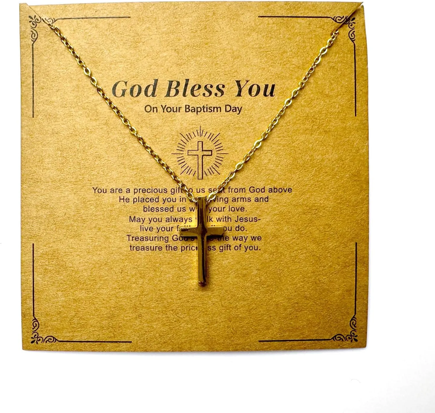 Cross Necklace for Women, Dainty 18K Gold plated Small Cross Pendant Necklace Simple Gold Cross Necklaces Gold Jewelry for Women Gift