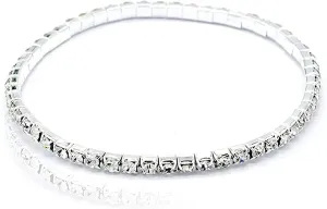 Crystal Anklet Sexy Rhinestone Stretch Anklets Tennis Ankle Elastic Bracelets for Women-1 Row