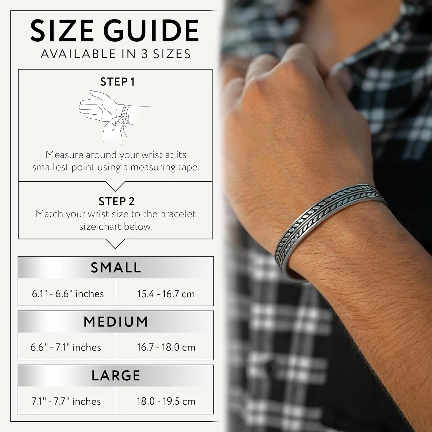 Cuff Bracelet for Men Premium Stainless Steel Mens Bangle Bracelets Silver Cuff Bracelet Waterproof & Non-Tarnish Minimal Western Bracelet