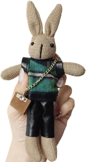 Cute Bunny Keychain for Women - Cartoon Rabbit Bag Charm Accessories, Dorge Purse Keyring Gift for Girls Teens