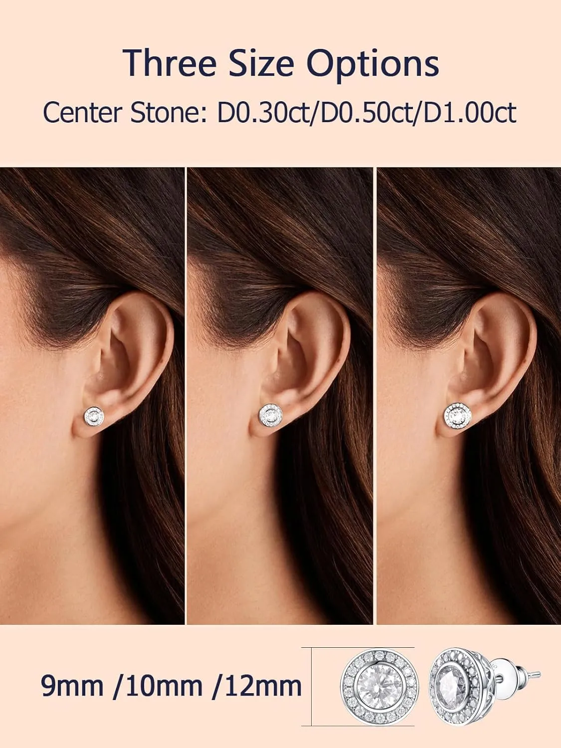 D Color VVS1 Clarity Moissanite Chunky Stud Earrings for Men Women, 0.88-2.43 Carat, Really Authentic Solid 925 Sterling Silver Hypoallergenic, Ideal Gift for Birthday Anniversary Christmas Valentines