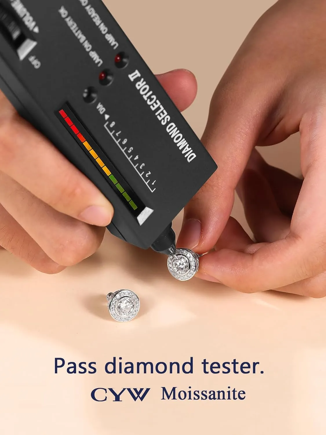 D Color VVS1 Clarity Moissanite Chunky Stud Earrings for Men Women, 0.88-2.43 Carat, Really Authentic Solid 925 Sterling Silver Hypoallergenic, Ideal Gift for Birthday Anniversary Christmas Valentines