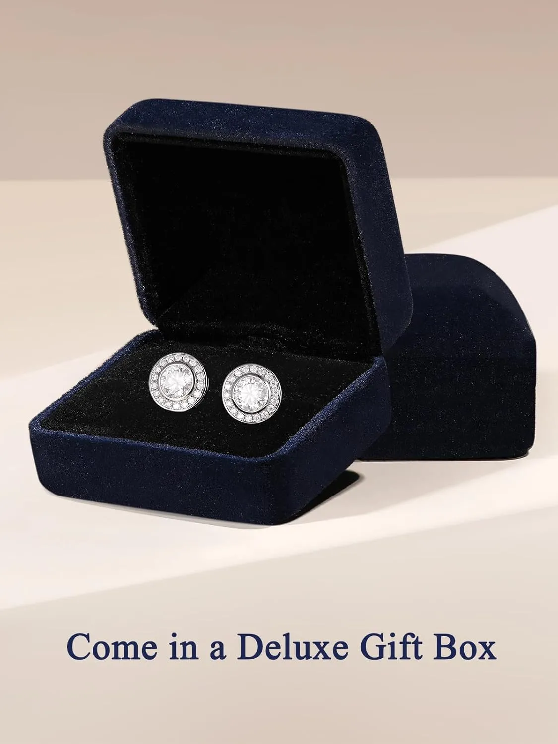 D Color VVS1 Clarity Moissanite Chunky Stud Earrings for Men Women, 0.88-2.43 Carat, Really Authentic Solid 925 Sterling Silver Hypoallergenic, Ideal Gift for Birthday Anniversary Christmas Valentines