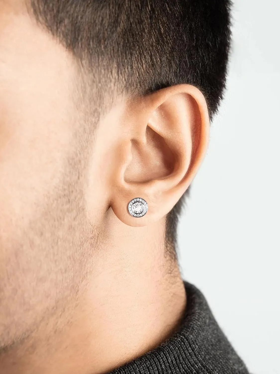 D Color VVS1 Clarity Moissanite Chunky Stud Earrings for Men Women, 0.88-2.43 Carat, Really Authentic Solid 925 Sterling Silver Hypoallergenic, Ideal Gift for Birthday Anniversary Christmas Valentines
