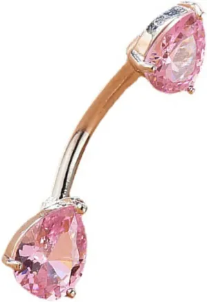 Dainty Zircon Belly Ring Stylish Navel Piercing Jewelry Lightweight Design Unique Water Drop Shape Belly Decoration