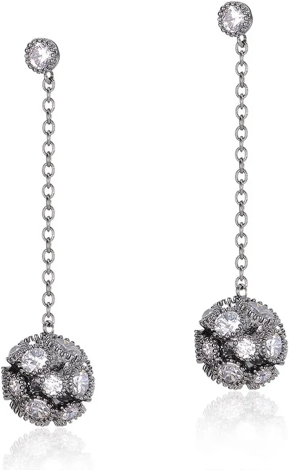 Dangle Earrings for Women Designer Brand Unique 2 Tone Gold & Silver Statement Drop Earring Jewelry Gift
