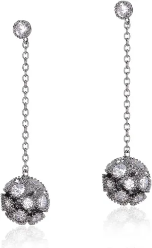 Dangle Earrings for Women Designer Brand Unique 2 Tone Gold & Silver Statement Drop Earring Jewelry Gift