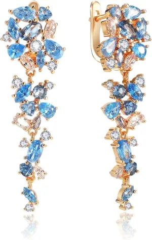 Dangle Earrings for WomenCrystal Drop Earrings Zirconia Rhinestone Dangling Earrings for Women Prom Party Jewelry GiftsDangle Fashion Jewelry Crystal Earrings for Women and Girls