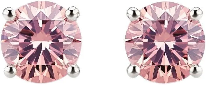 Diamond Earrings For Women, Diamond Stud Earrings For Men, 14k White Gold 1ct - 2 carat Princess, Heart, Round Cut Screw Back Earrings VVS1 D-E Color [Simulated Diamond] Fox Jewelry Co