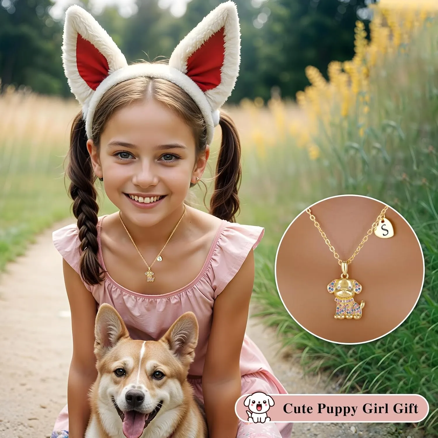 Dog Lovers Gifts for Girls, Mom, Women, Gold Plated Birthstone Necklaces Pendant, Birthday, Christmas Gift