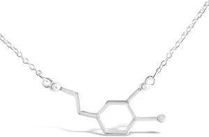 Dopamine Molecule Necklace For A Good Start Of The New Year, Science Themed Presents for Women, Ideal For Chemistry, Biology, Psychology Gifts In Science Jewelry