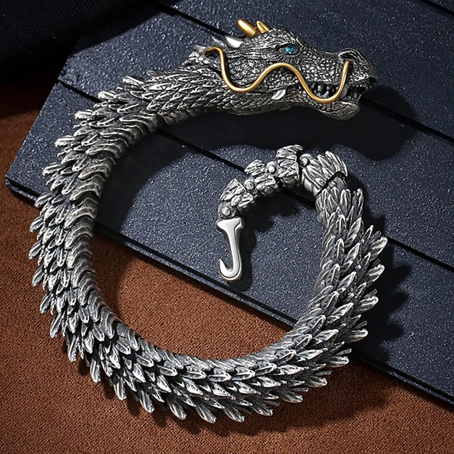 Dragon Bracelet for Men, Domineering Handmade Metal Bracelet, Personalized Creative Jewelry, Men's Gift (Gift Wrap)