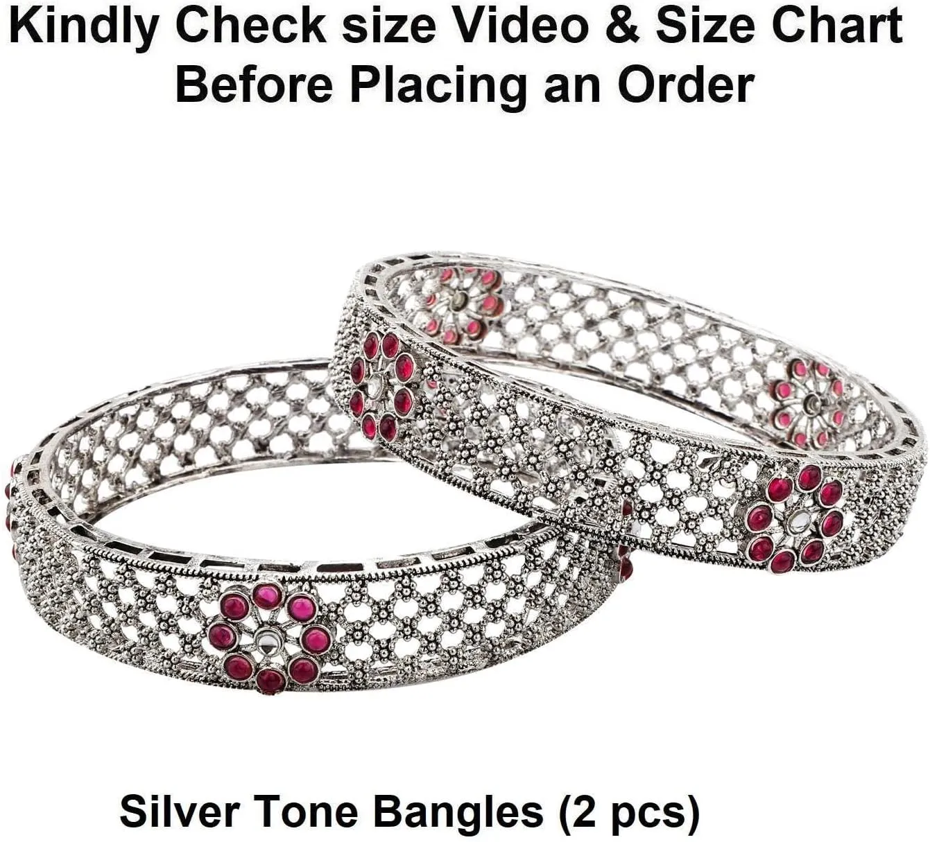 Efulgenz Indian Bangle Set for Women Floral Crystal Bracelet Indian Bridal Jewelry for Wedding Statement Fashion Jewelry (2 Pcs)