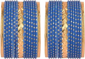 Efulgenz Indian Bridal Bangle Set for Wedding Gold Tone Leaf Shape Engraved Bracelet Bangle with TextuDotted Dozen Metal Bangles Traditional Indian Bangles for Women Bollywood Fashion Jewelry