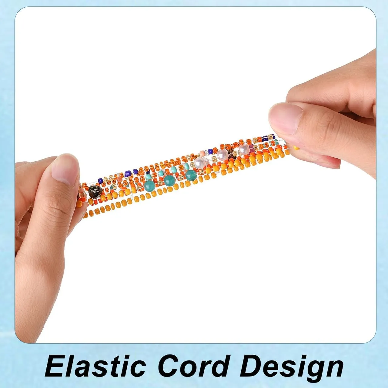 ELABEST African Beads Anklet 8pcs Boho Beaded Ankle Bracelet Elastic Bead Foot Chain Jewelry for Women