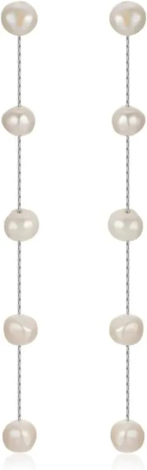 Ettika Gold Earrings For Women. Pearl Earrings, Dripping with Freshwater Pearls Delicate Drop Earrings. Jewelry, 18k Gold Plated