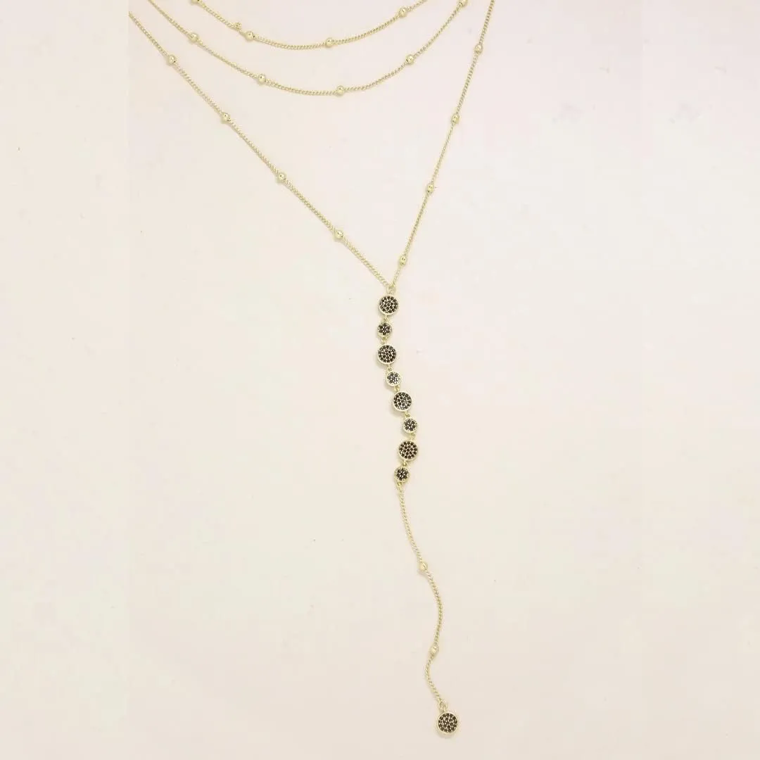 Ettika Lariat Necklace for Women. Gold Drop Necklace, Necklaces for Women. 18K Gold or Rhodium Plated Chain. Trendy Jewelry