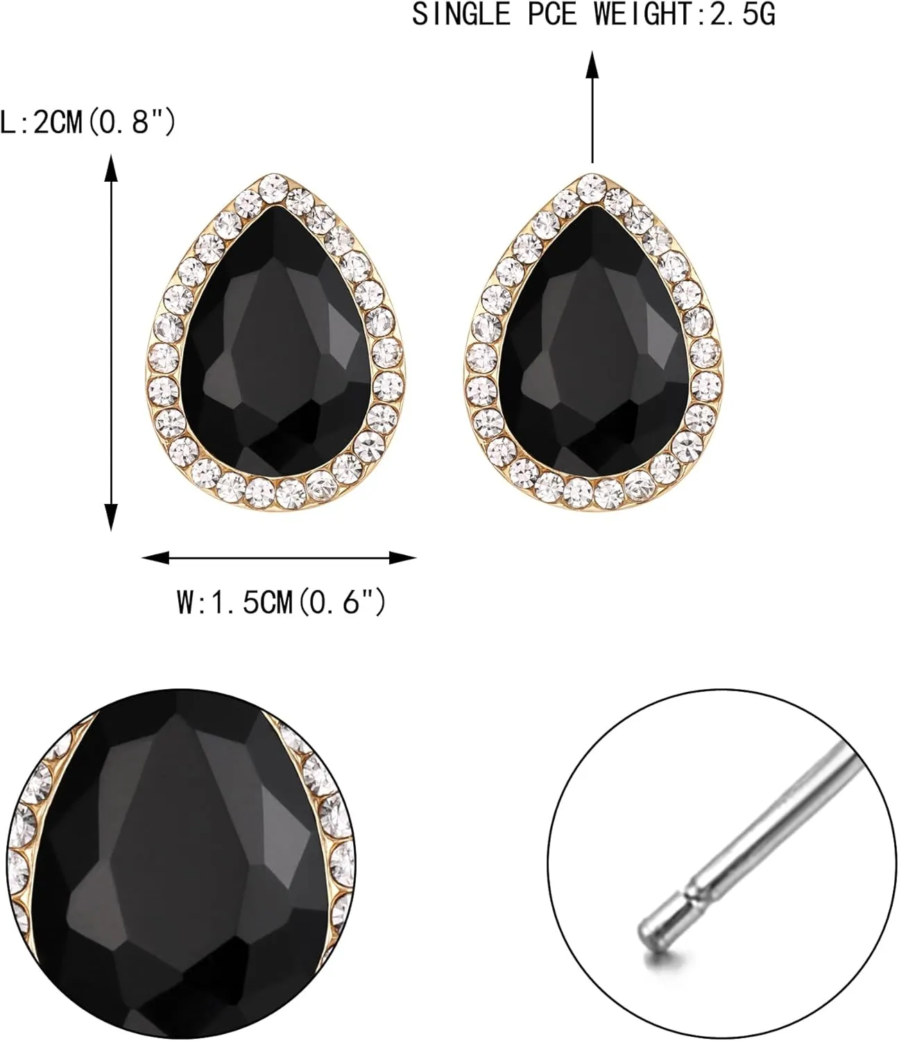 EVER FAITH Women's Austrian Crystal Wedding Teardrop Stud Earrings