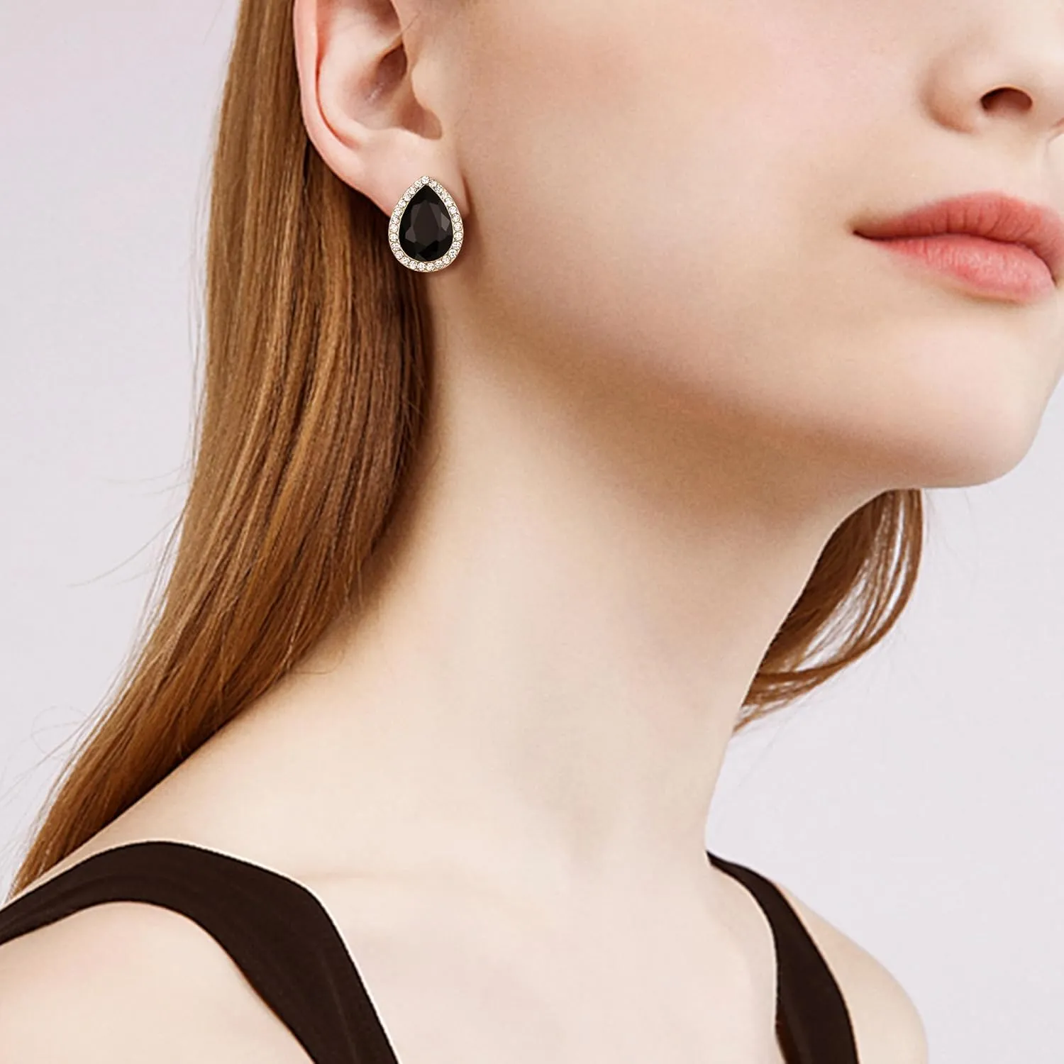 EVER FAITH Women's Austrian Crystal Wedding Teardrop Stud Earrings