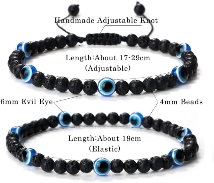 Evil Eye Prayer Bangles Natural Stone Mini 4mm Tiger Eye Bead Bracelets For Women Men Handmade