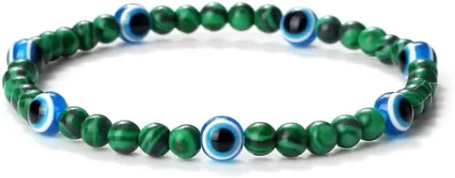 Evil Eye Prayer Bangles Natural Stone Mini 4mm Tiger Eye Bead Bracelets For Women Men Handmade