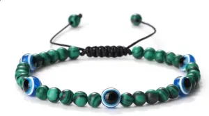 Evil Eye Prayer Bangles Natural Stone Mini 4mm Tiger Eye Bead Bracelets For Women Men Handmade
