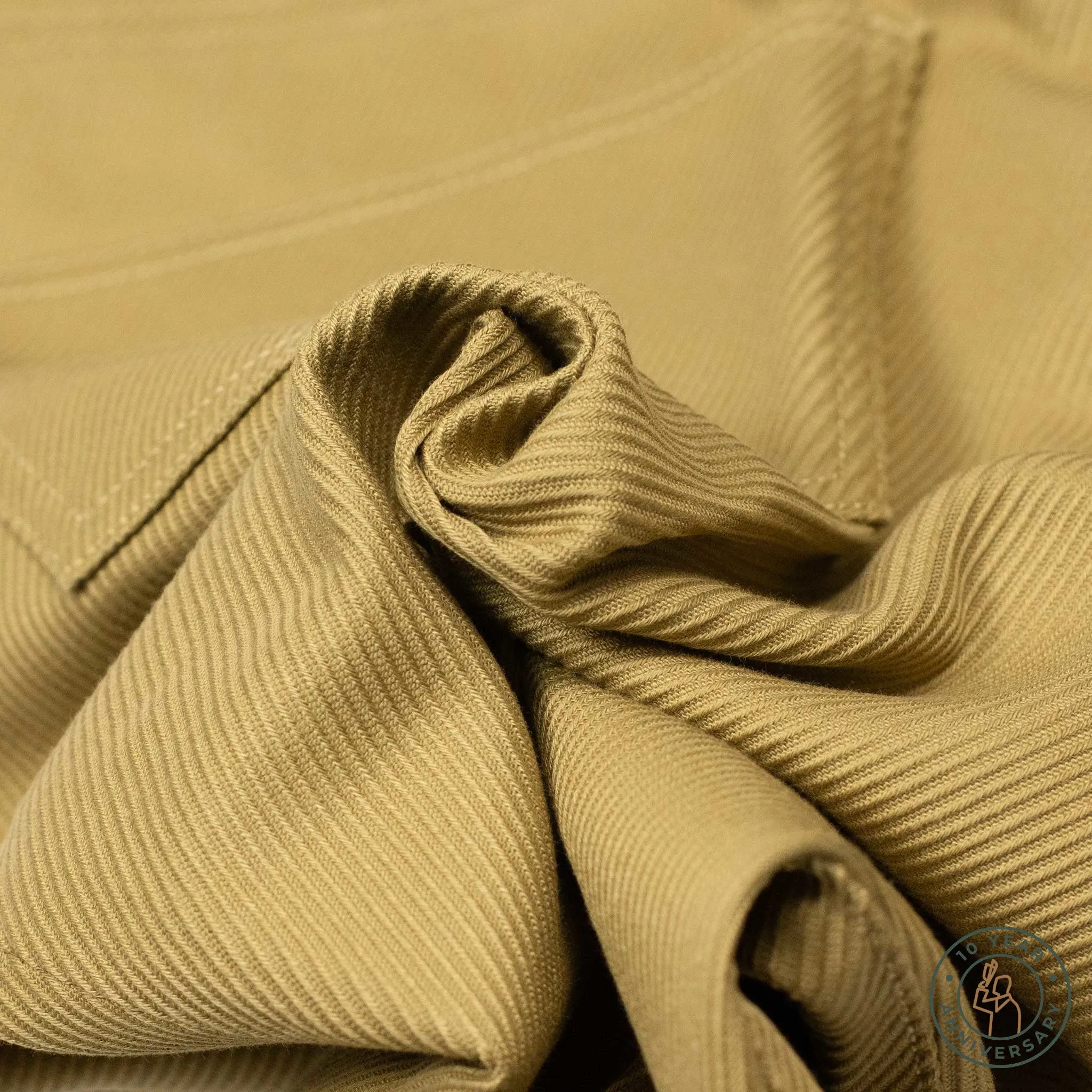 Exclusive Aacero 5-pocket trousers in beige textured cotton twill (10th anniversary capsule)