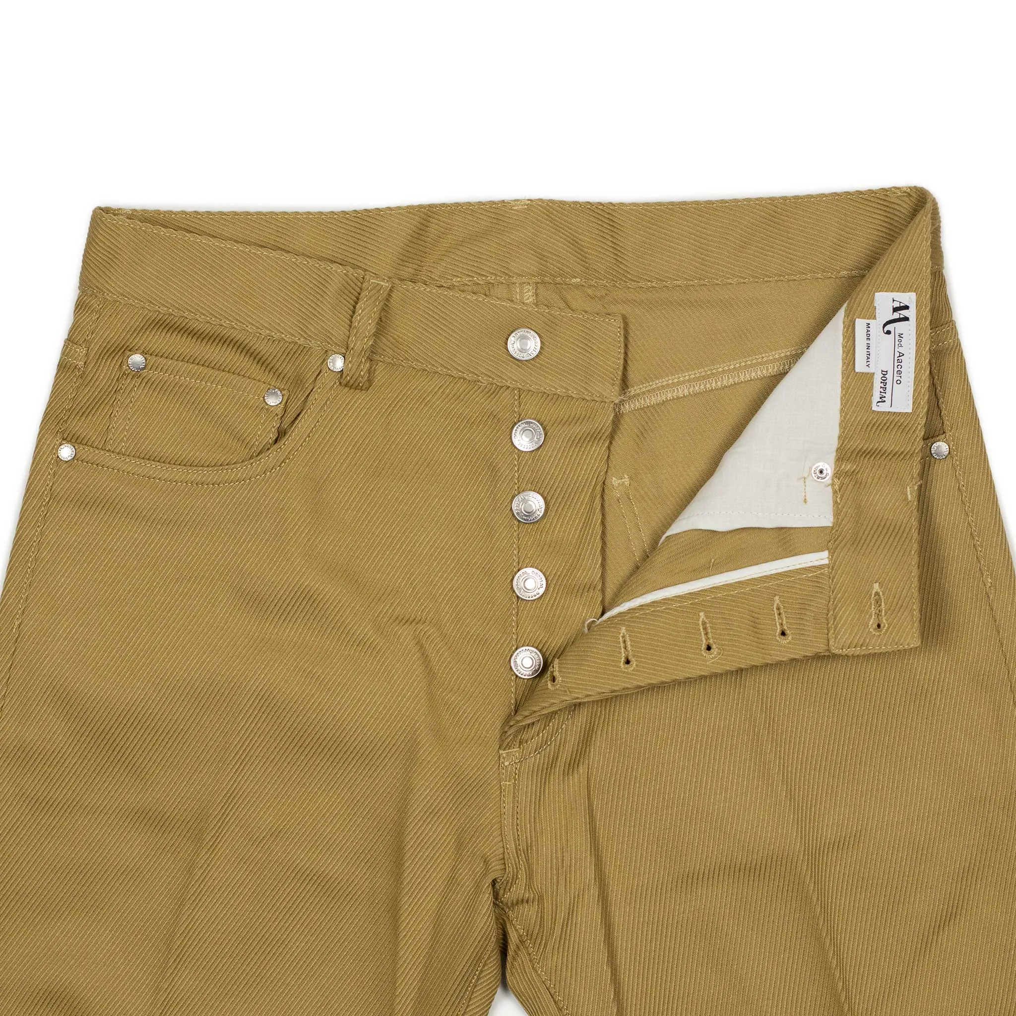 Exclusive Aacero 5-pocket trousers in beige textured cotton twill (10th anniversary capsule)