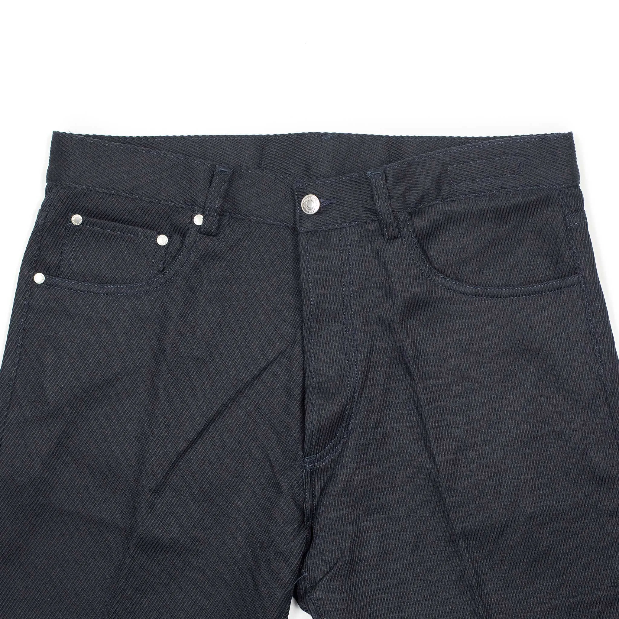 Exclusive Aacero 5-pocket trousers in midnight navy textured cotton twill (10th anniversary capsule)