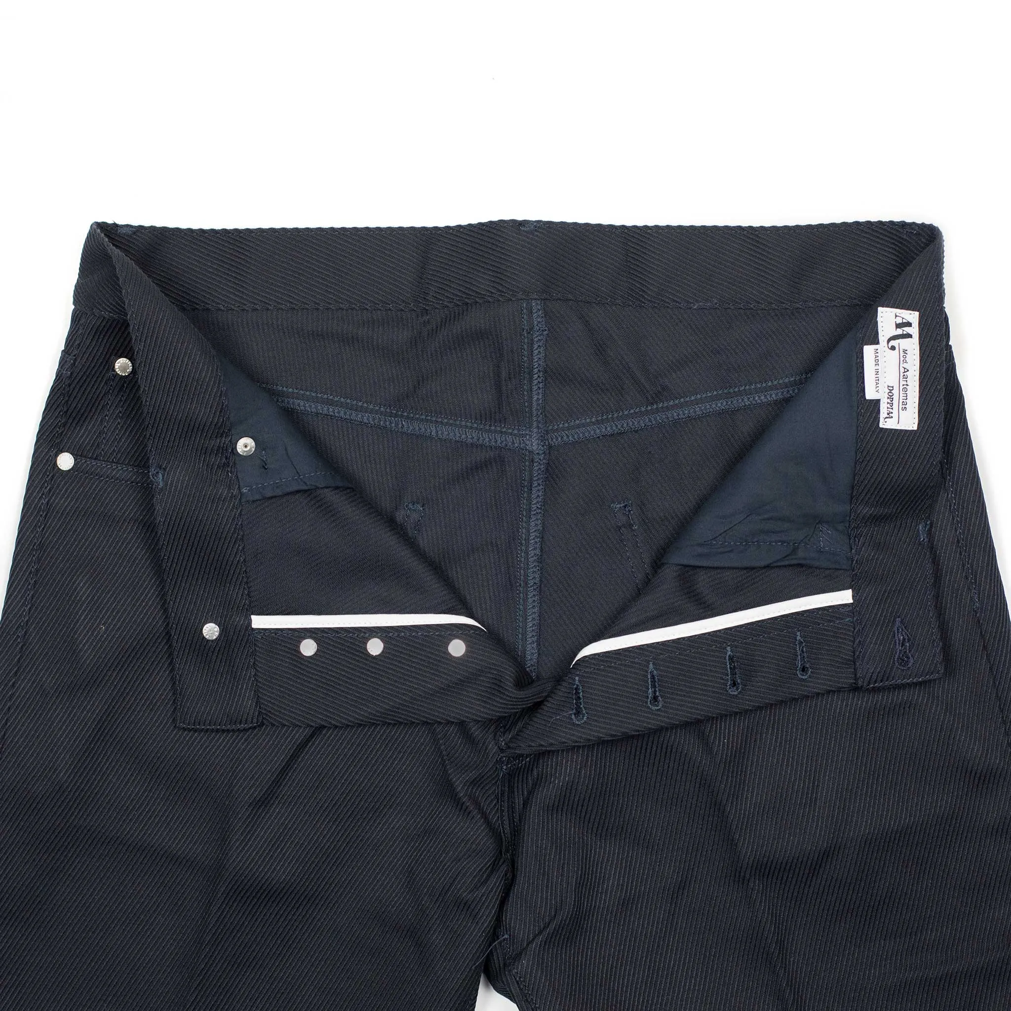 Exclusive Aacero 5-pocket trousers in midnight navy textured cotton twill (10th anniversary capsule)