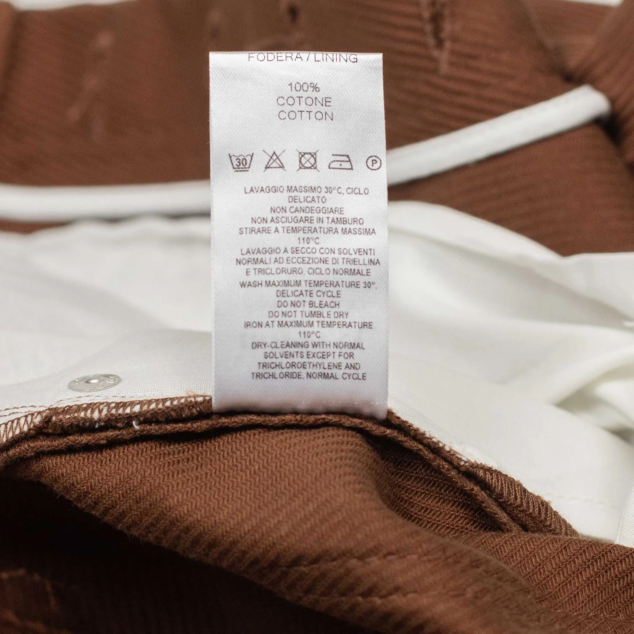 Exclusive Aacero 5-pocket trousers in rust textured cotton twill (10th anniversary capsule)