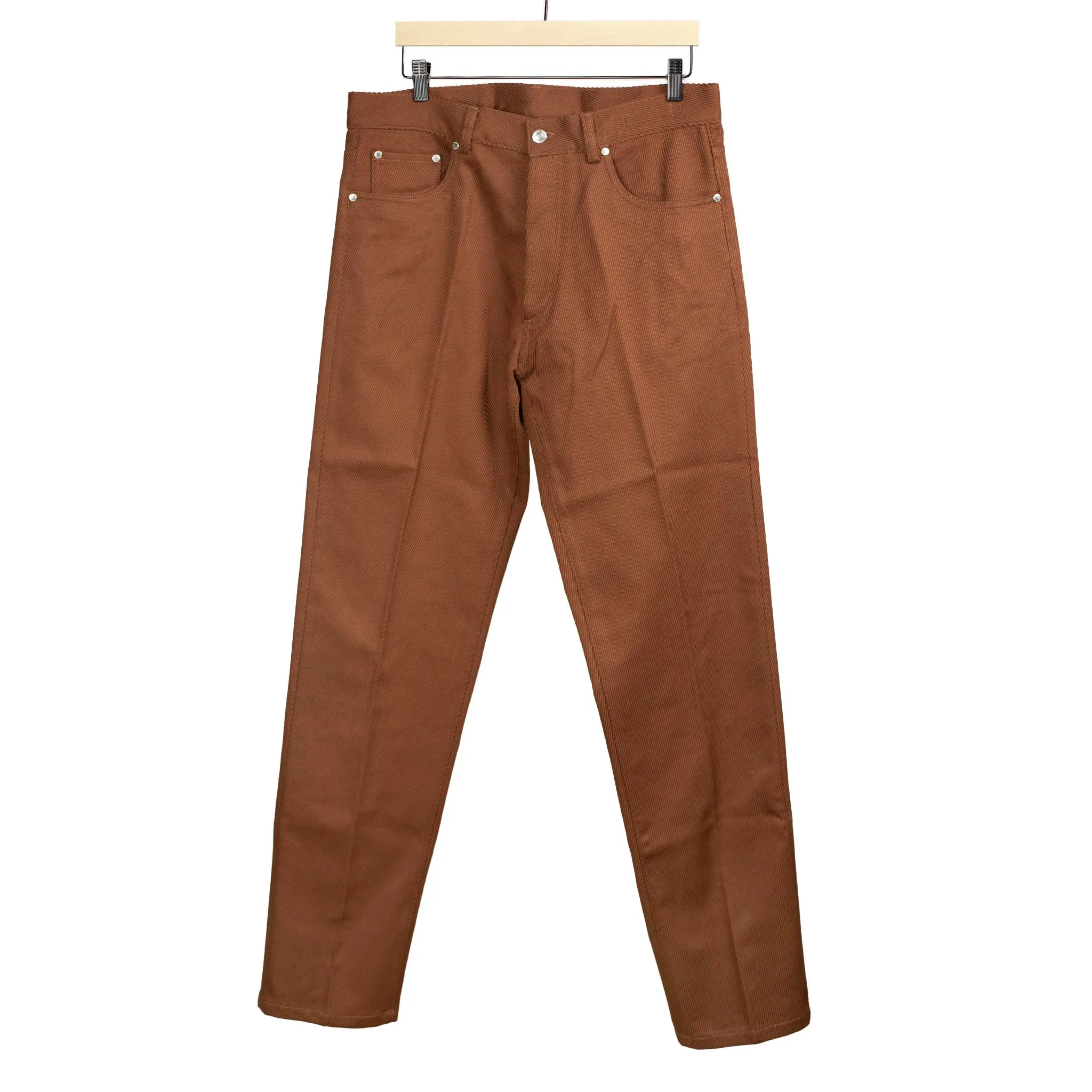 Exclusive Aacero 5-pocket trousers in rust textured cotton twill (10th anniversary capsule)