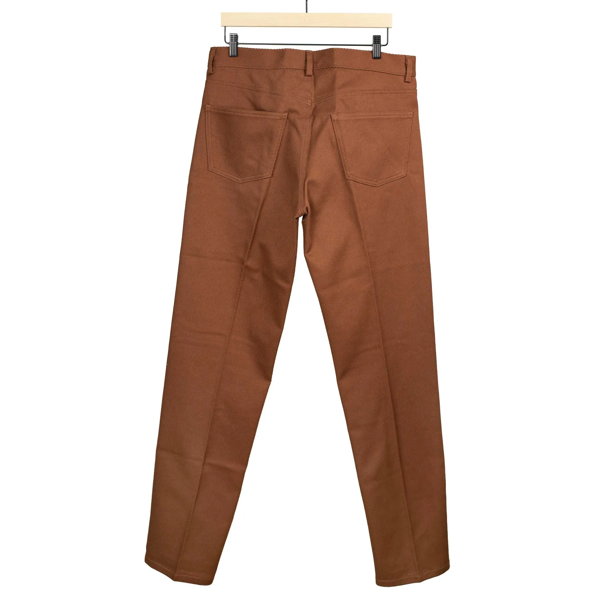 Exclusive Aacero 5-pocket trousers in rust textured cotton twill (10th anniversary capsule)