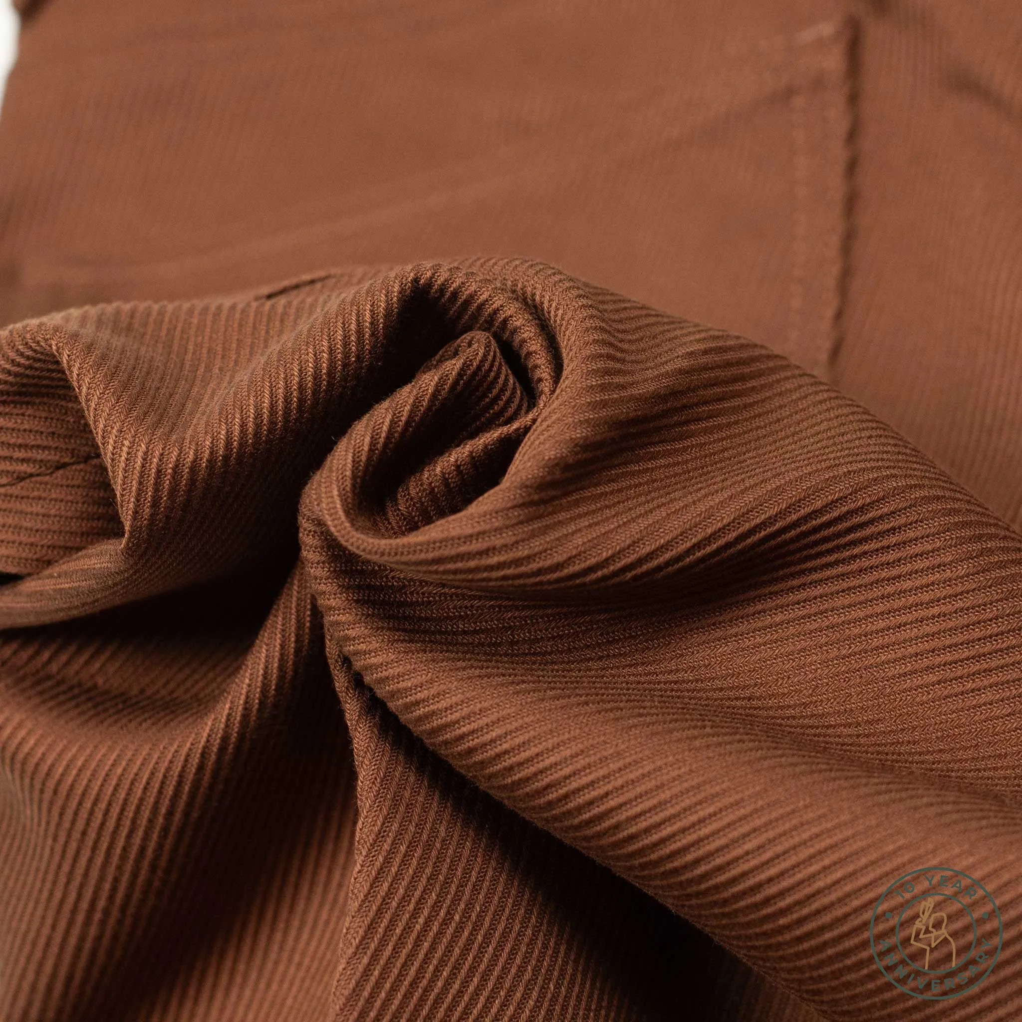 Exclusive Aacero 5-pocket trousers in rust textured cotton twill (10th anniversary capsule)