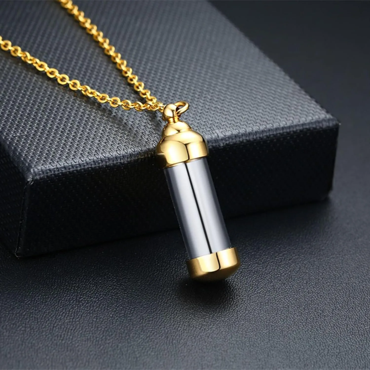 Fashion Memorial Keepsake Cremation Ashes Holder Necklace Stainless Steel Glass Container Necklace