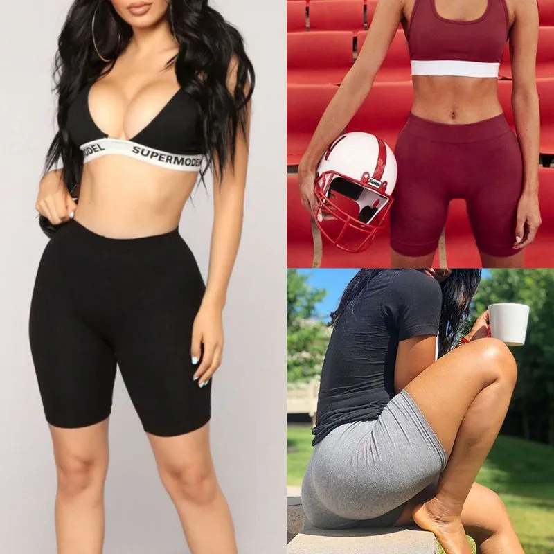 Fashion New Lady Women'S Casual Fitness Half High Waist Quick Dry Skinny Bike Shorts 3 Colors Quality