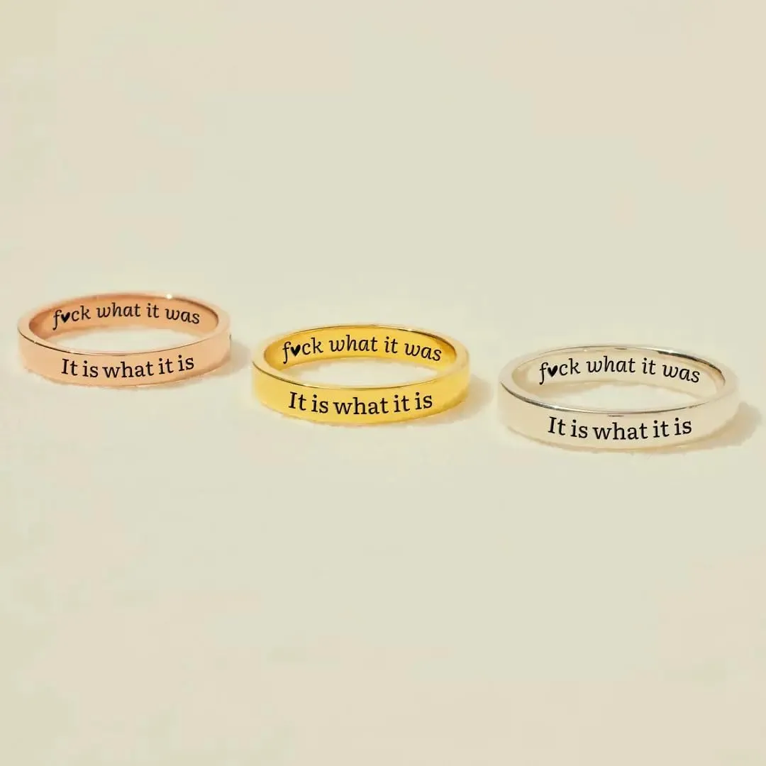 FCk What it Was Mantra Sing,925 Sterling Silver Fck Rings,Unique Mantra Ring Reminds You to Let Go of Your Trauma in a Playful Way,Self Love Faith Hope Rings